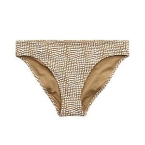 Aerie Jacquard Bikini Bottom Womens Soft Stone XL Textured Swimwear